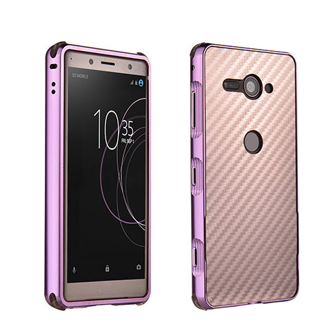 Coque Bumper Luxe Aluminum Metal Etui pour Sony Xperia XZ2 Compact Violet