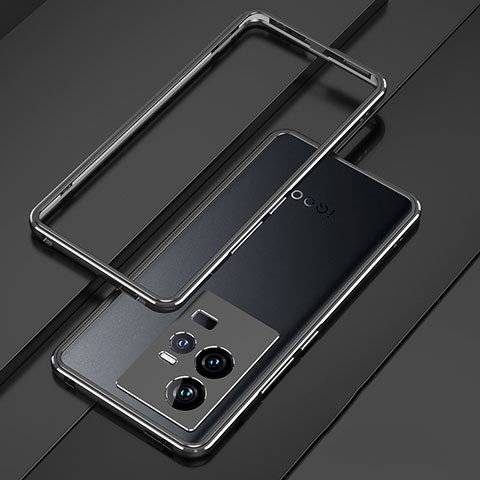 Coque Bumper Luxe Aluminum Metal Etui pour Vivo iQOO 11 Pro 5G Bleu et Noir