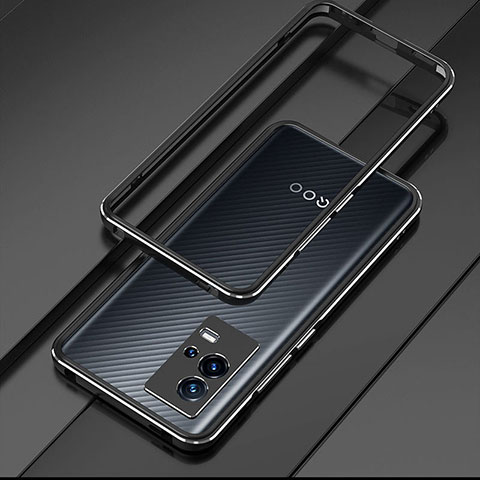 Coque Bumper Luxe Aluminum Metal Etui pour Vivo iQOO 8 Pro 5G Argent et Noir