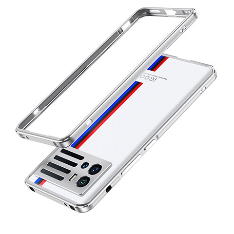 Coque Bumper Luxe Aluminum Metal Etui pour Vivo iQOO 9 Pro 5G Argent