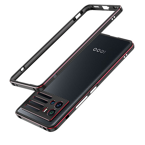 Coque Bumper Luxe Aluminum Metal Etui pour Vivo iQOO 9 Pro 5G Rouge et Noir