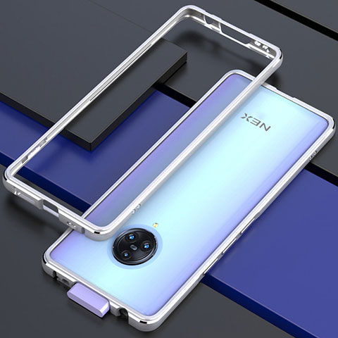 Coque Bumper Luxe Aluminum Metal Etui pour Vivo Nex 3 5G Argent