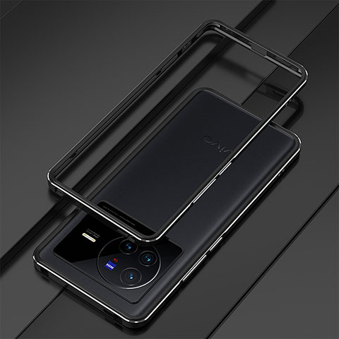 Coque Bumper Luxe Aluminum Metal Etui pour Vivo X80 5G Noir