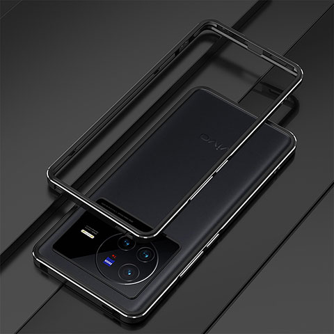 Coque Bumper Luxe Aluminum Metal Etui pour Vivo X80 Pro 5G Noir