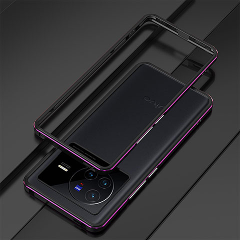 Coque Bumper Luxe Aluminum Metal Etui pour Vivo X80 Pro 5G Violet