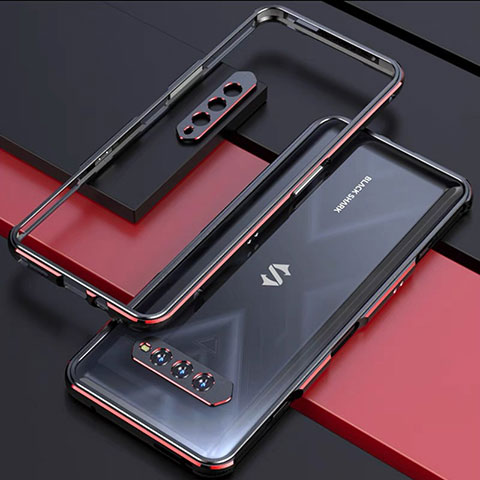 Coque Bumper Luxe Aluminum Metal Etui pour Xiaomi Black Shark 4S 5G Rouge et Noir