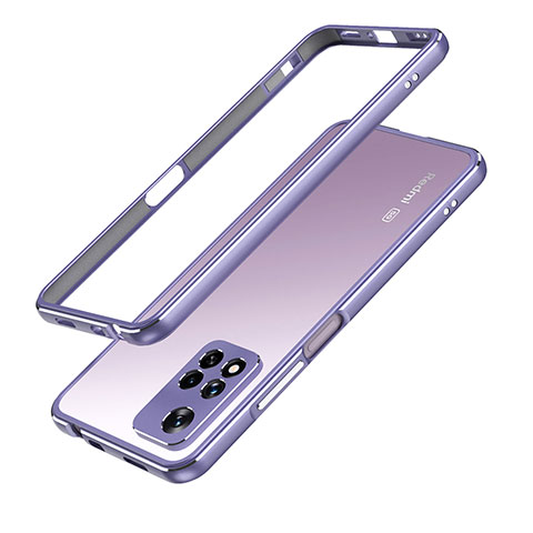 Coque Bumper Luxe Aluminum Metal Etui pour Xiaomi Mi 11i 5G (2022) Violet Clair