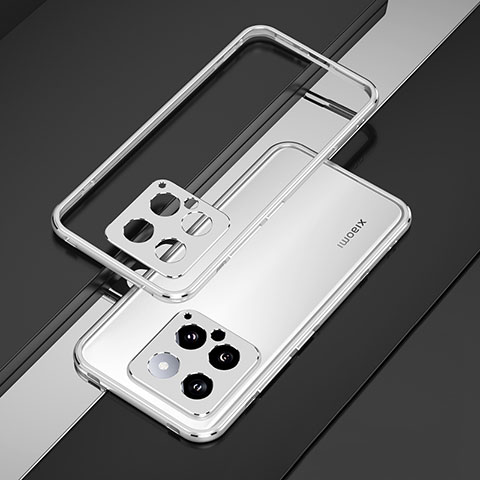 Coque Bumper Luxe Aluminum Metal Etui pour Xiaomi Mi 14 5G Argent