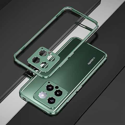 Coque Bumper Luxe Aluminum Metal Etui pour Xiaomi Mi 14 5G Vert