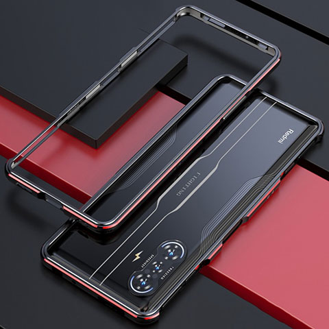 Coque Bumper Luxe Aluminum Metal Etui pour Xiaomi Poco F3 GT 5G Rouge et Noir