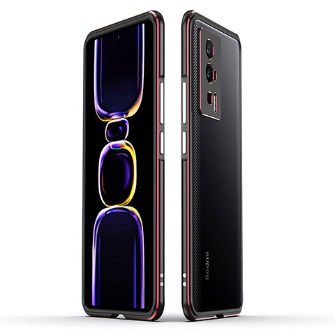 Coque Bumper Luxe Aluminum Metal Etui pour Xiaomi Poco F5 Pro 5G Rouge et Noir