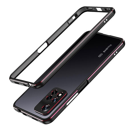 Coque Bumper Luxe Aluminum Metal Etui pour Xiaomi Poco X4 NFC Rouge et Noir