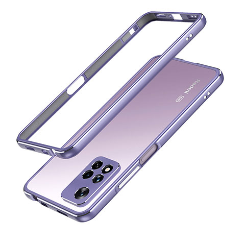 Coque Bumper Luxe Aluminum Metal Etui pour Xiaomi Poco X4 NFC Violet Clair