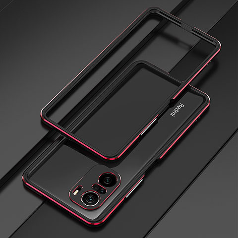 Coque Bumper Luxe Aluminum Metal Etui pour Xiaomi Redmi K40 5G Rouge et Noir