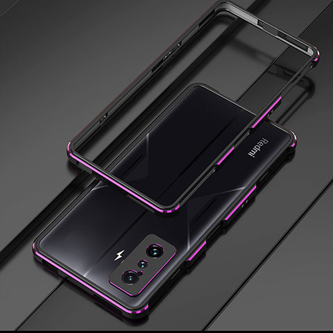 Coque Bumper Luxe Aluminum Metal Etui pour Xiaomi Redmi K50 Gaming AMG F1 5G Violet