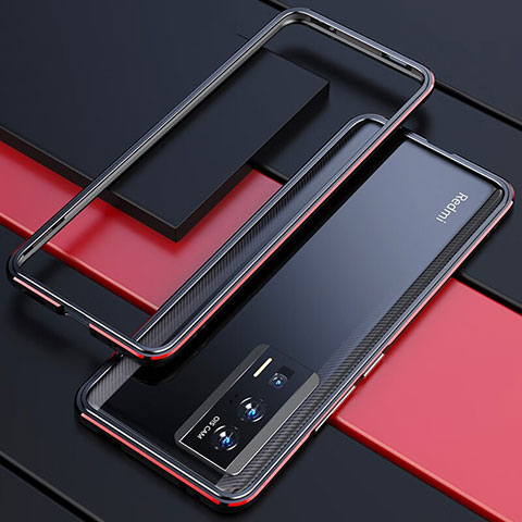 Coque Bumper Luxe Aluminum Metal Etui pour Xiaomi Redmi K60 5G Rouge et Noir