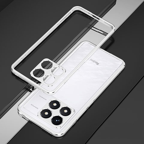 Coque Bumper Luxe Aluminum Metal Etui pour Xiaomi Redmi K70 Pro 5G Argent