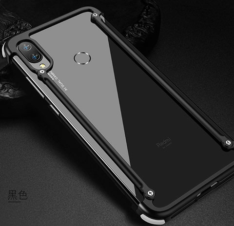 Coque Bumper Luxe Aluminum Metal Etui pour Xiaomi Redmi Note 7 Noir