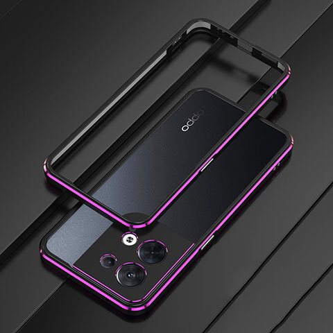 Coque Bumper Luxe Aluminum Metal Etui S01 pour Oppo Reno9 5G Violet