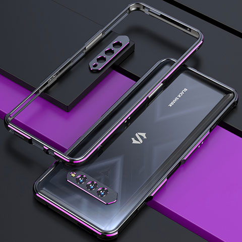 Coque Bumper Luxe Aluminum Metal Etui S01 pour Xiaomi Black Shark 4 Pro 5G Violet