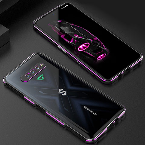 Coque Bumper Luxe Aluminum Metal Etui S01 pour Xiaomi Black Shark 4S 5G Violet