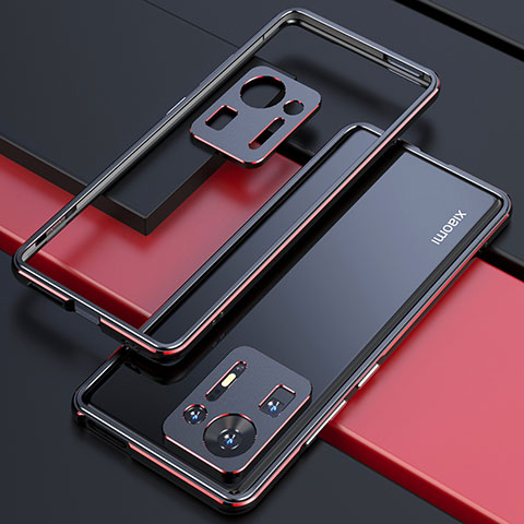 Coque Bumper Luxe Aluminum Metal Etui S01 pour Xiaomi Mi Mix 4 5G Rouge et Noir