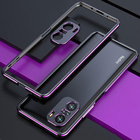 Coque Bumper Luxe Aluminum Metal Etui S01 pour Xiaomi Poco F3 5G Violet