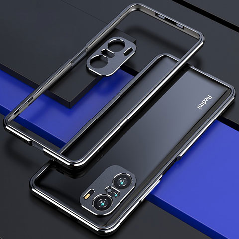 Coque Bumper Luxe Aluminum Metal Etui S01 pour Xiaomi Redmi K40 Pro 5G Noir