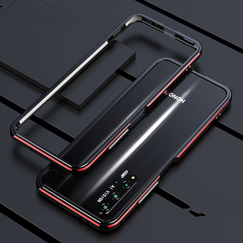 Coque Bumper Luxe Aluminum Metal Etui T01 pour Huawei Honor 20S Rouge et Noir