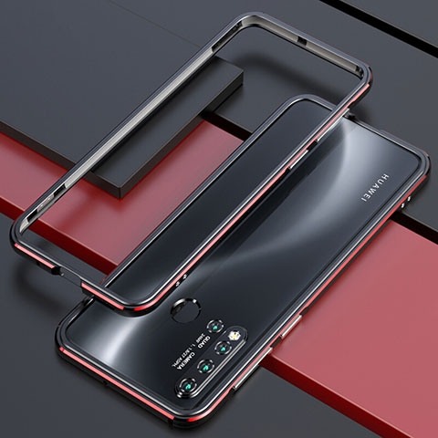 Coque Bumper Luxe Aluminum Metal Etui T01 pour Huawei Nova 5i Rouge et Noir