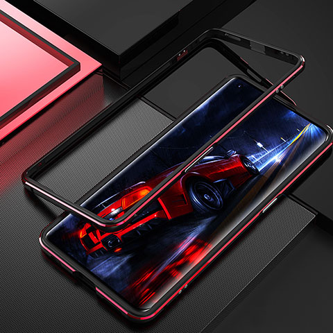 Coque Bumper Luxe Aluminum Metal Etui T01 pour Oppo Find X2 Rouge