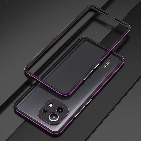 Coque Bumper Luxe Aluminum Metal Etui T01 pour Xiaomi Mi 11 Lite 5G Violet