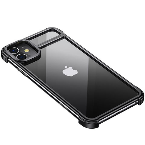 Coque Bumper Luxe Aluminum Metal Etui T02 pour Apple iPhone 11 Noir