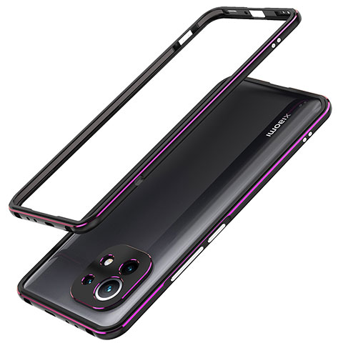 Coque Bumper Luxe Aluminum Metal Etui T02 pour Xiaomi Mi 11 Lite 4G Violet