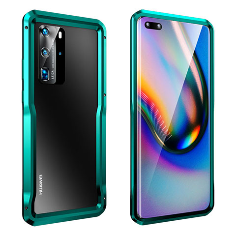 Coque Bumper Luxe Aluminum Metal Etui T03 pour Huawei P40 Pro Vert