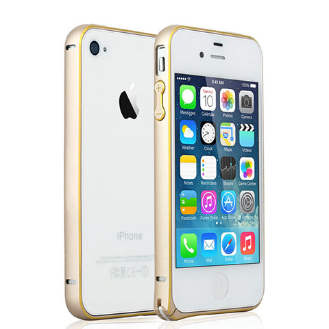 Coque Bumper Luxe Aluminum Metal pour Apple iPhone 4 Or