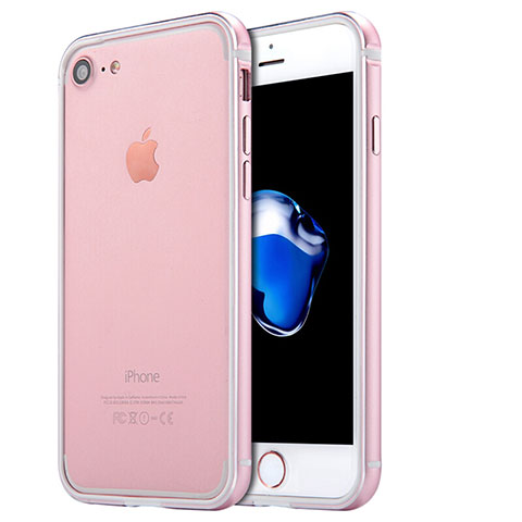 Coque Bumper Luxe Aluminum Metal pour Apple iPhone 7 Or Rose