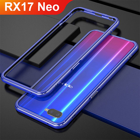 Coque Bumper Luxe Aluminum Metal pour Oppo RX17 Neo Bleu