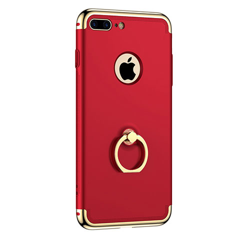 Coque Bumper Luxe Metal et Plastique avec Support Bague Anneau pour Apple iPhone 8 Plus Rouge