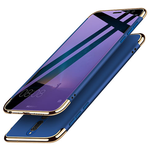 Coque Bumper Luxe Metal et Plastique avec Support Bague Anneau pour Huawei Maimang 6 Bleu