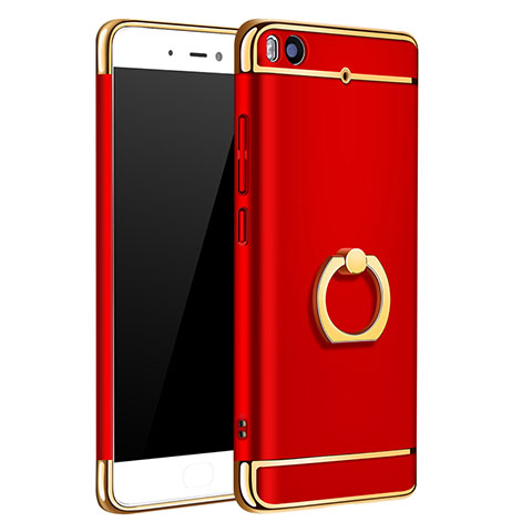 Coque Bumper Luxe Metal et Plastique avec Support Bague Anneau pour Xiaomi Mi 5S 4G Rouge