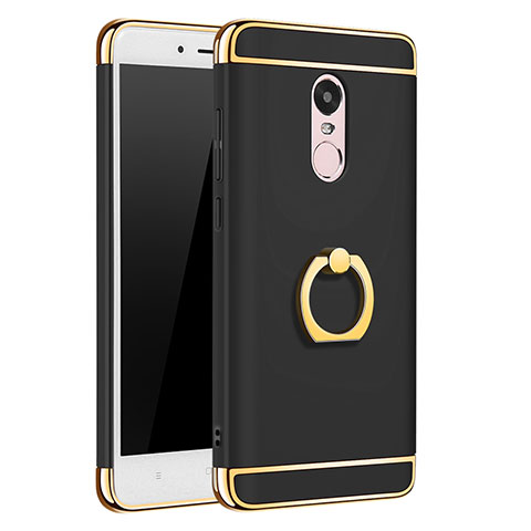 Coque Bumper Luxe Metal et Plastique avec Support Bague Anneau pour Xiaomi Redmi Note 4 Standard Edition Noir