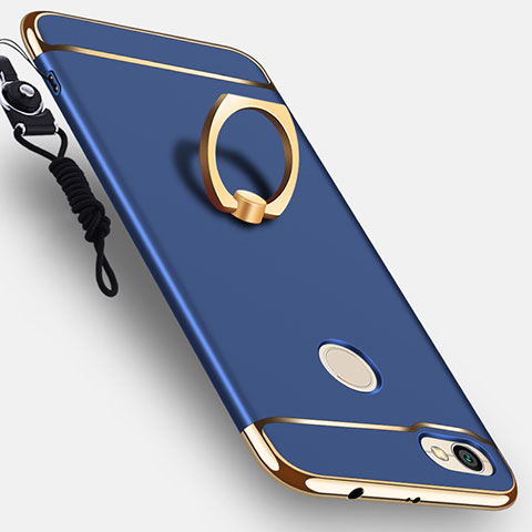 Coque Bumper Luxe Metal et Plastique avec Support Bague Anneau pour Xiaomi Redmi Note 5A High Edition Bleu