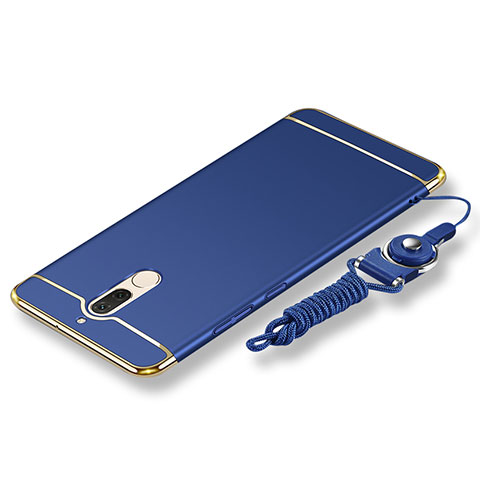 Coque Bumper Luxe Metal et Plastique Etui Housse avec Laniere pour Huawei G10 Bleu