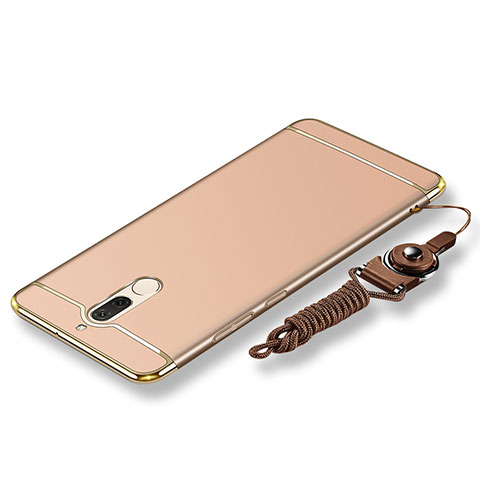 Coque Bumper Luxe Metal et Plastique Etui Housse avec Laniere pour Huawei Maimang 6 Or