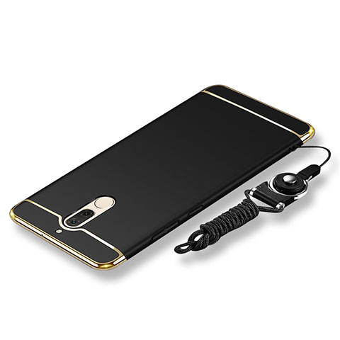 Coque Bumper Luxe Metal et Plastique Etui Housse avec Laniere pour Huawei Nova 2i Noir