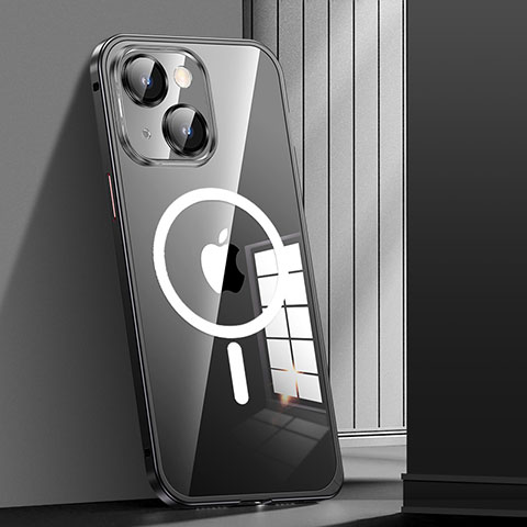 Coque Bumper Luxe Metal et Plastique Etui Housse avec Mag-Safe Magnetic Magnetique JL1 pour Apple iPhone 14 Noir