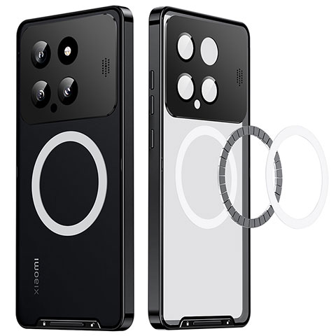 Coque Bumper Luxe Metal et Plastique Etui Housse avec Mag-Safe Magnetic Magnetique LK1 pour Xiaomi Mi 14 Pro 5G Noir