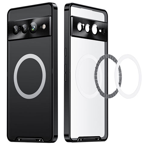 Coque Bumper Luxe Metal et Plastique Etui Housse avec Mag-Safe Magnetic Magnetique LK2 pour Google Pixel 7 Pro 5G Noir