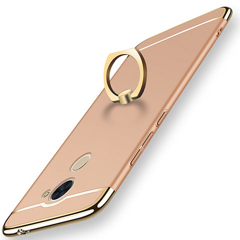 Coque Bumper Luxe Metal et Plastique Etui Housse avec Support Bague Anneau A01 pour Huawei Enjoy 7 Plus Or